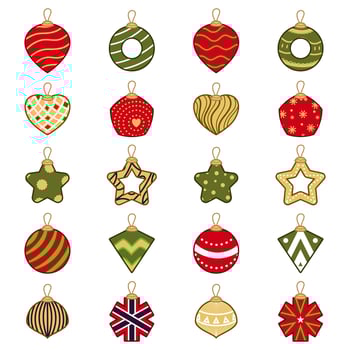 Christmas ball vector element set