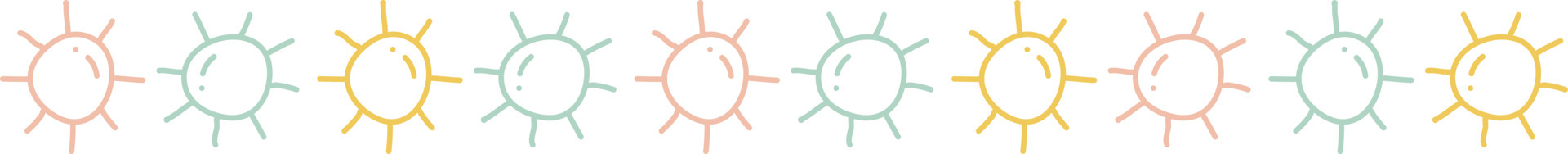 Colorful Cute Doodle Corner Border Vector Illustration