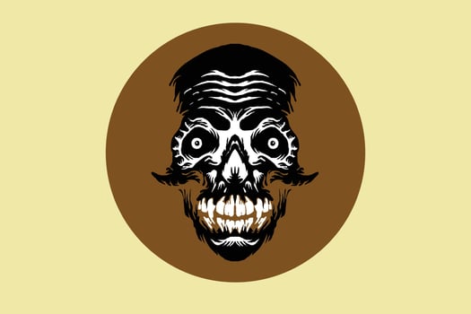 monster gorilla head skull design for t-shirt vector