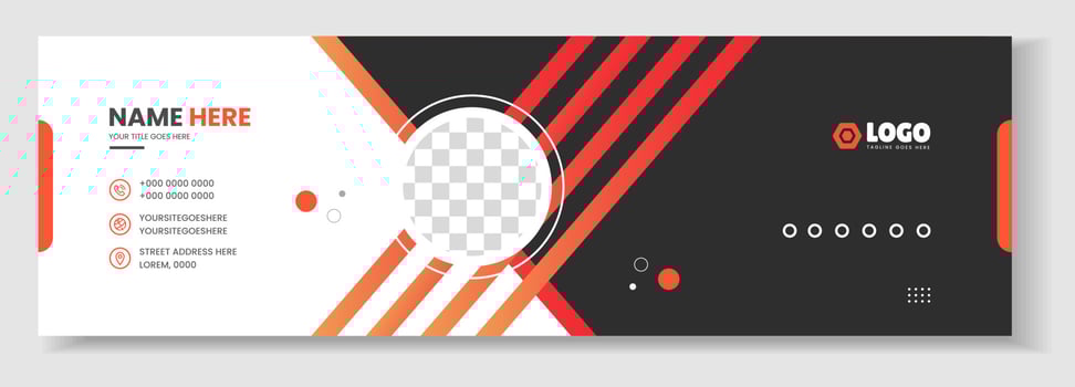 Corporate Modern Email Signature Design template. Email signature template design with orange color. business e signature vector design.