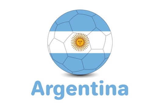 Fifa Worldcup Ball with Argentina Flag. Qatar world cup argentina flag illustration. vector