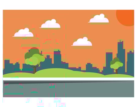 daytime street scene landscape vector