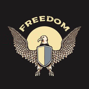 Eagle and Shield Vector Retro Illustration