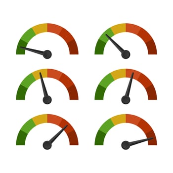 speedometer 6 different position icon vector for graphic design, logo, website, social media, mobile app, UI
