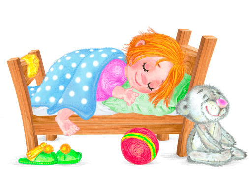 A little girl is sleeping png