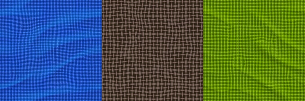 Seamless textures for game jute fabric, sackcloth vector