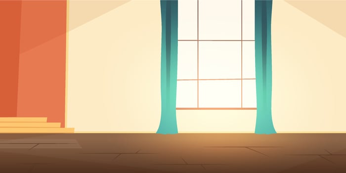 Empty living room, bedroom or hall with big window vector