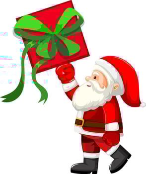 Santa Claus holding gift box vector