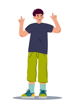 The man is young in full growth.  Vector illustration flat style