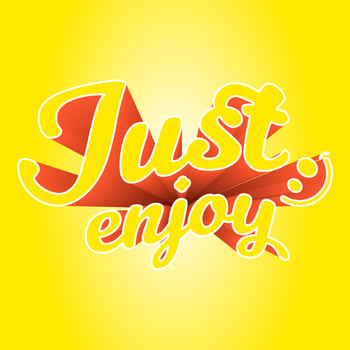 Just enjoy 3d text effect vector illustration
