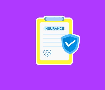 insurance policy contract search symbol sticker vector