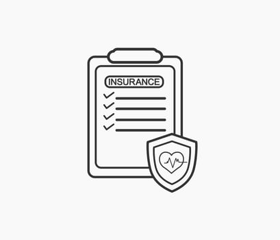 insurance policy contract line icon vector