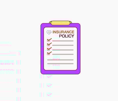 insurance policy contract page icon design vector