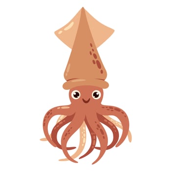 Cartoon Drawing Of A Squid vector