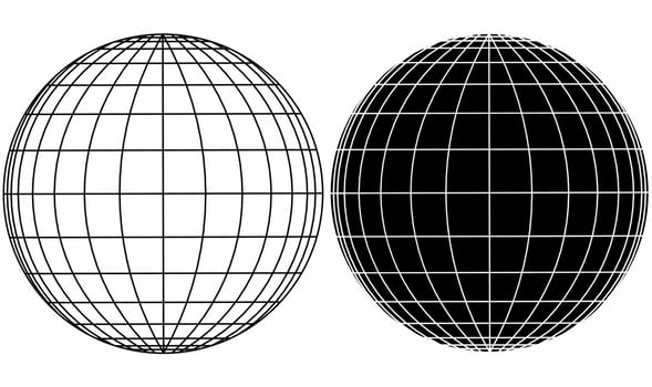 disco ball or globe icon set isolated on white background vector