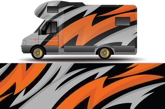 gravis corporate identity camping vehicle branding sticker design side view vector