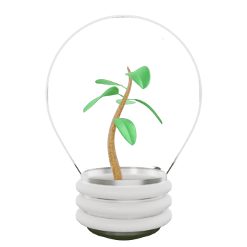 Light Bulb with sapling inside fosters a creative concept of the environment, perfect for use as an additional element in your designs, templates, banners and poster designs png