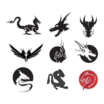 Dragon vector icon illustration