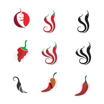 chili and hot icon food season design logo vector