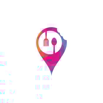 Food Point Logo Design Concepts. Food and Restaurant Logo Template. Icon Symbol. vector