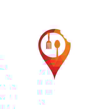 Food Point Logo Design Concepts. Food and Restaurant Logo Template. Icon Symbol. vector