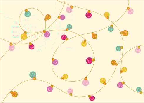 Festive background with colorful garlands of lanterns. Holiday concept with colored light bulbs. Holiday background for christmas, party, birthday. Vector background.