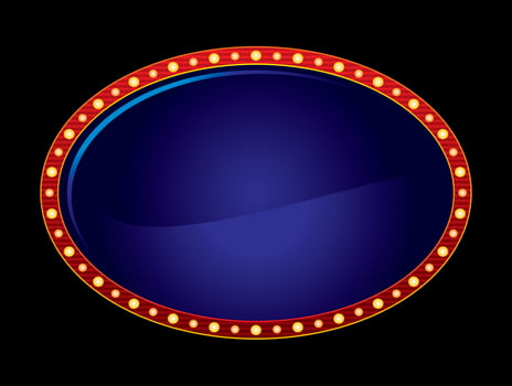 Blank neon sign in oval shape vector