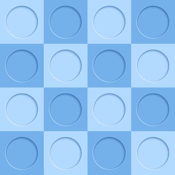3D blue circles geometric frame design seamless pattern background vector