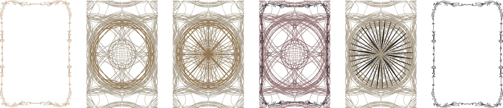Frames and patterns for playing cards vector