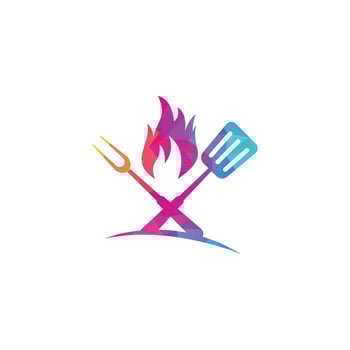 Hot Grill Logo Templates. Grill logo design vector