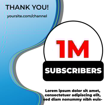 thank you 1 million subscribers background illustrator. First half thousand followers congratulation card vector
