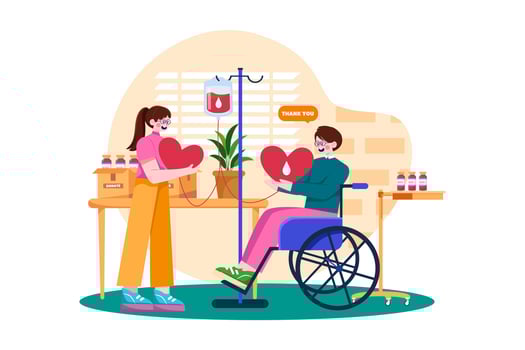 People donate blood to charity vector