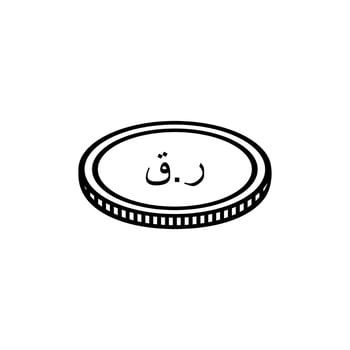 Qatar Currency Icon Symbol, Qatari Riyal Arabic Version, QAR Sign. Vector Illustration