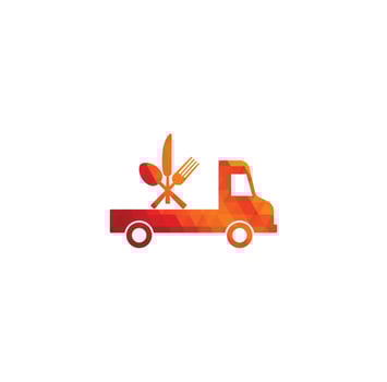 food truck logo design template. Food delivery logo design. Food truck courier logo design. vector