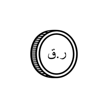 Qatar Currency Icon Symbol, Qatari Riyal Arabic Version, QAR Sign. Vector Illustration