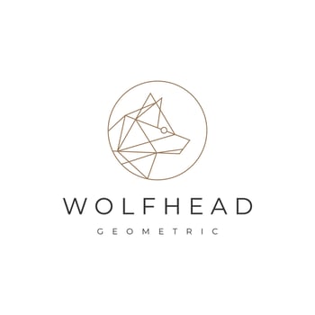 Coyote head geometric logo vector icon design template