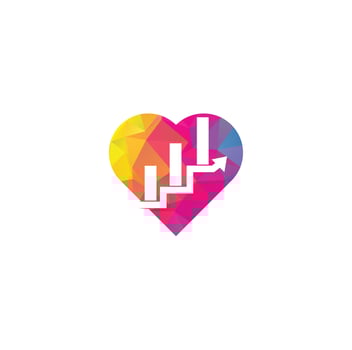 Business Finance Logo template vector icon design. Finance heart shape concept logo