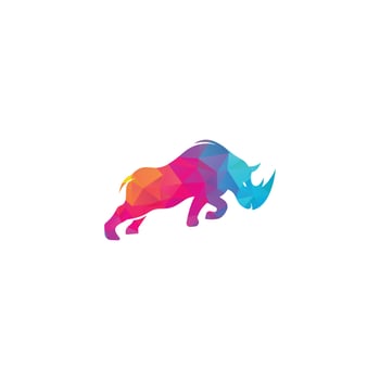 Rhino logo vector design. Rhinos logo for sport club or team. Angry Rhino logo
