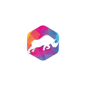 Rhino logo vector design. Rhinos logo for sport club or team. Angry Rhino logo