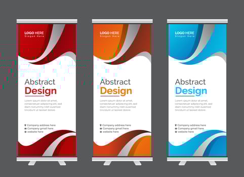 Professional Modern corporate colorful roll up standee banner design template vector