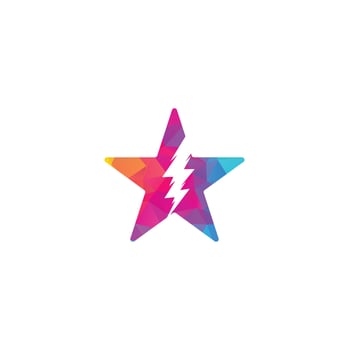Thunder bold Concept power Logo Design Template. Thunder star shape concept logo. Electric thunder bold logo vector