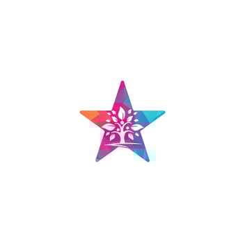 Family Tree star shape concept Logo Design. Family Tree Symbol Icon Logo Design. Human tree logo. vector