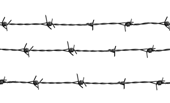 Barbed wire on transparent background PNG