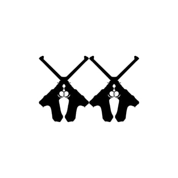 Silhouette of Pistol Gun for Logo, Pictogram, Website or Graphic Design Element. Vector Illustration