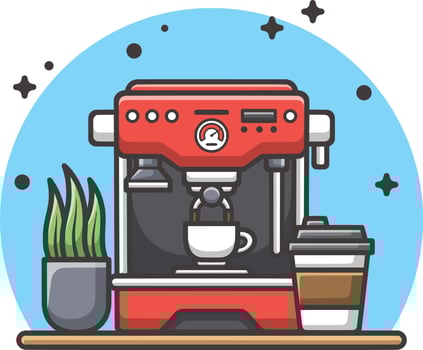 Coffee Machine Simple Illustration vector