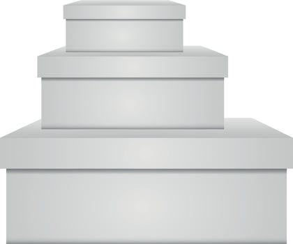 White blank cardboard boxes in various shapes and sizes vector