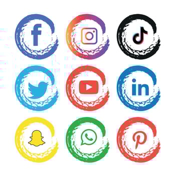 Social media icons set Logo Vector Illustrator