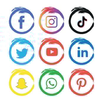 Social media icons set Logo Vector Illustrator