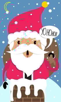 cute cartoon merry christmas for greeting card vector