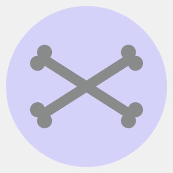 Icon crossbones. Day of the dead celebration elements. Icons in color mate style. Good for prints, posters, logo, party decoration, greeting card, etc. vector
